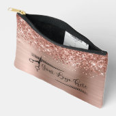 Your Logo Glittery Rose Gold Glam Etui (Open)