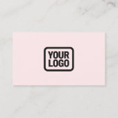 Your Logo Here Simple Modern Minimal Pink QR Code Visitekaartje (Achterkant)