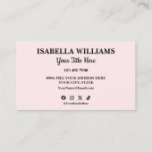 Your Logo Here Simple Modern Pink Website QR Code Visitekaartje (Achterkant)