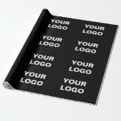 Your Logo Here Simple Stylish Modern Minimal Logo  Cadeaupapier (Uitgerold)