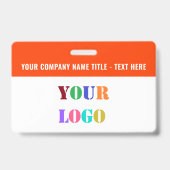 Your Logo or Photo Name Business Badge Example (Arrière)