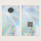 Your Logo QR Code Holographic Earring Display Card (Devant & derrière)