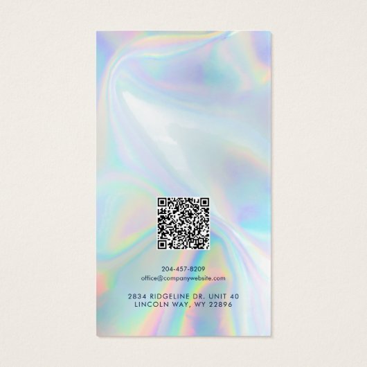 Your Logo QR Code Holographic Earring Display Card (Dos)