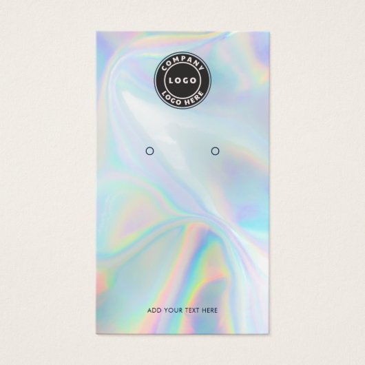 Your Logo QR Code Holographic Earring Display Card (Devant)
