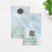 Your Logo QR Code Holographic Earring Display Card Visitekaartje (Bureau)
