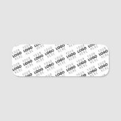 Your Logo Simple Repeating Diagonal Pattern Naamplaatje (Voorkant)