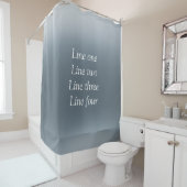 Your message here gray blue metallic background te douchegordijn (In situ)