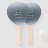 Your message here gray blue metallic background te handwaaier (Voorkant en achterkant)