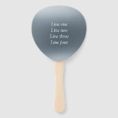 Your message here gray blue metallic background te handwaaier (Achterkant)