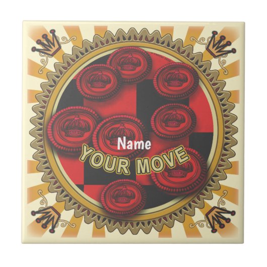 Your Move Checkers tile Tegeltje (Voorkant)