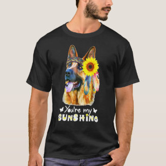 Your My Sunshine Mooie Duitse Herder & Zonnebloem T-shirt