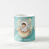 Your Name Cat Coffee Mug Gift for Book Readers (Centre)