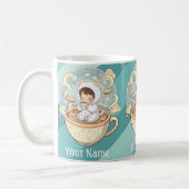 Your Name Cat Coffee Mug Gift for Book Readers (Gauche)