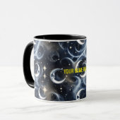 Your Name Mugs – Metallic Silver Moon Phase Luxury (Devant gauche)