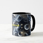 Your Name Mugs – Metallic Silver Moon Phase Luxury (Devant droit)