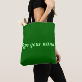 Your Name on Green Tote Bag (De près)