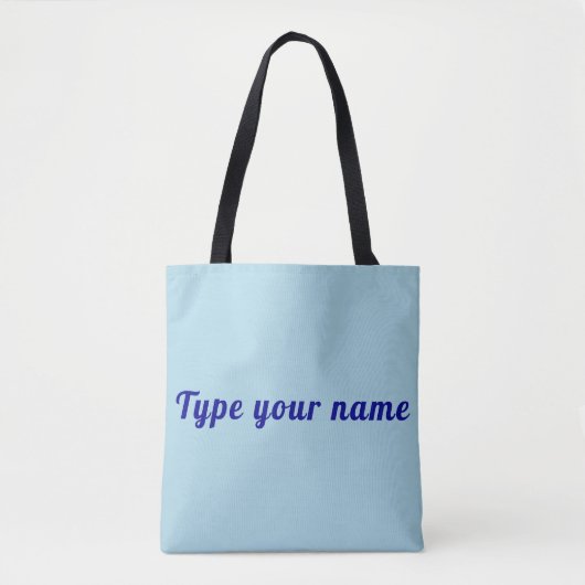Your Name on Light Blue Tote Bag (Voorkant)