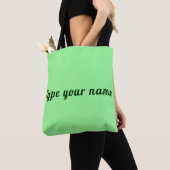 Your Name on Light Green Tote Bag (De près)