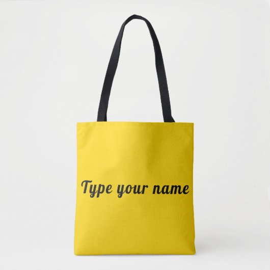 Your Name on Yellow Tote Bag (Devant)