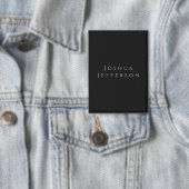 Your Name Professional Creative Plain Black Grey Button (Insitu)