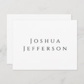 Your Name Professional Creative Plain Black White Notitiekaartje (Voorkant / Achterkant)