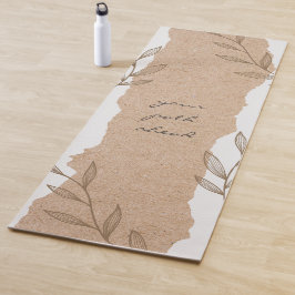 Your path ahead on a brown and white yogamat