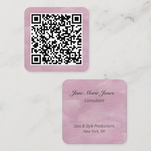 Your Personal QR Code Linked to Your URL  Vierkante Visitekaartje (Voorkant / Achterkant)