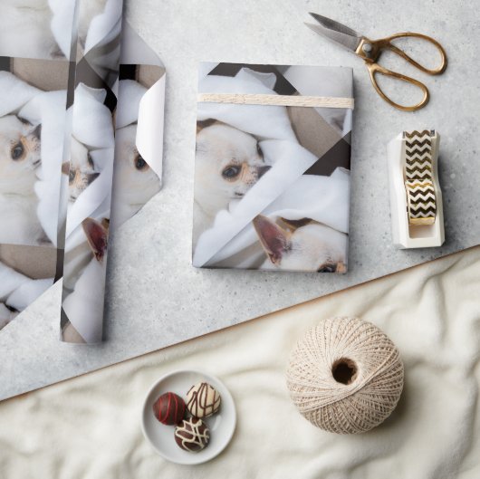 Your pet dog puppy custom photo chihuahua pattern cadeaupapier (Crafts)
