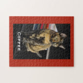 Your Pet Photo, Name, Red Background, Personalized Legpuzzel (Horizontaal)