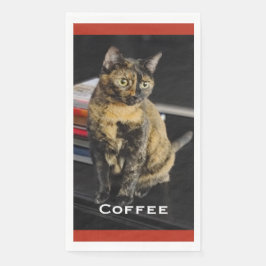 Your Pet Photo, Name, Red Background Servet