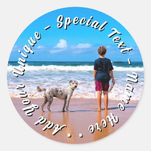 Your Pet Photo Stickers Personalized Text (Devant)