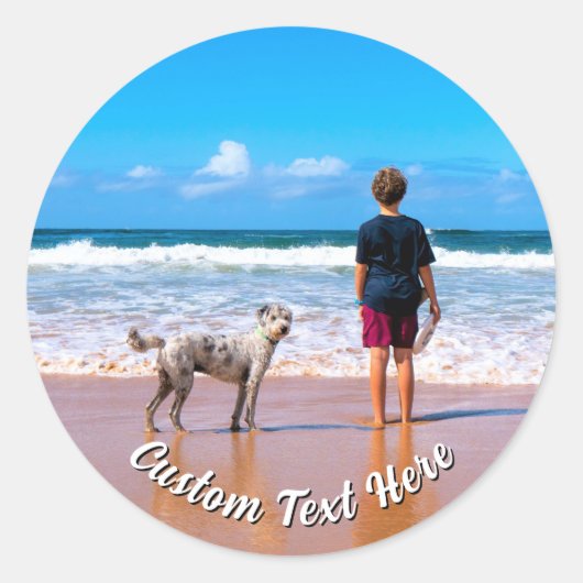 Your Pet Photo Stickers Personalized Text Name (Devant)