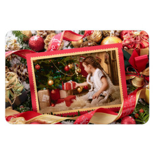 YOUR PHOTO custom Christmas magnet