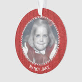 Your Photo Red Knit Pattern Picture Frame (devant)