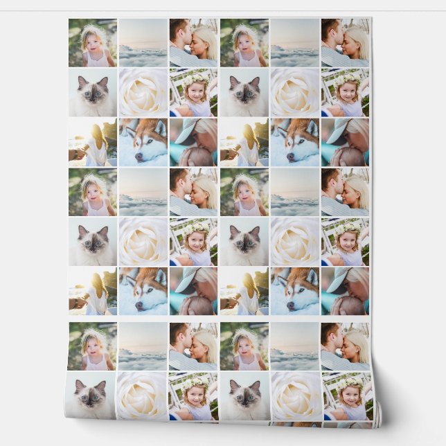 Your Photos Custom Collage Modern Simple Behang (Afrollen)