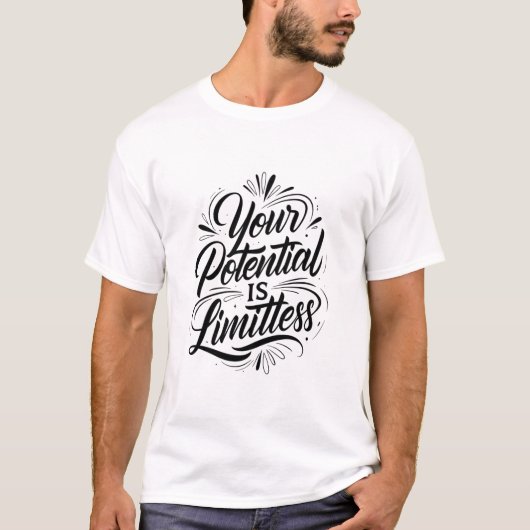 Your Potential Is Limitless – Inspirational Growth T-shirt (Voorkant)