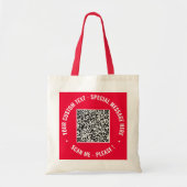 Your QR Code and Custom Text Tote Bag Example (Devant)