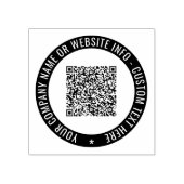 Your QR Code Custom Text Round Rubber Stamp Rubberstempel (Afrduk)