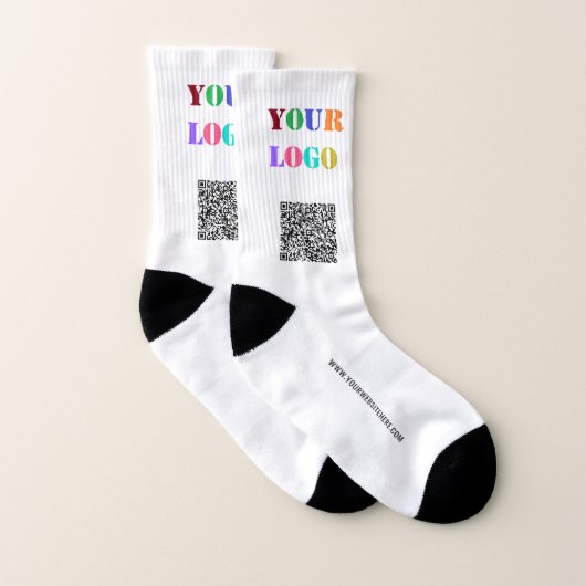 Your QR Code Info Logo Website Promotional Socks (Paire)
