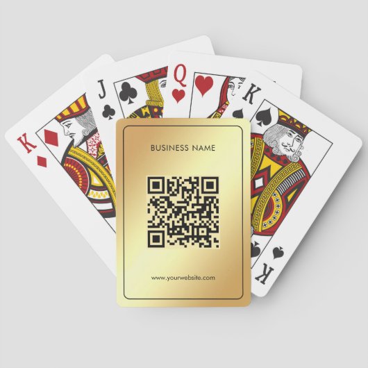 Your QR Code Upload Business Logo Glam Gold Pokerkaarten (Achterkant)