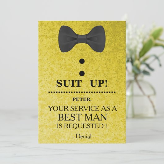 Your Service as a Best man Request Invitation Kaart (Staand voorkant)