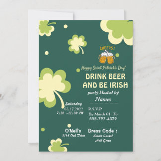 Your St. Patrick's Day party invitation card Save The Date
