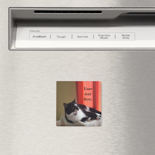 Your Text Words Tuxedo Cat Photo Magnets (In Situ (Lave-vaisselle))