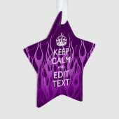 Your texte on Keep Calm Purple Racing Flames Decor (devant)