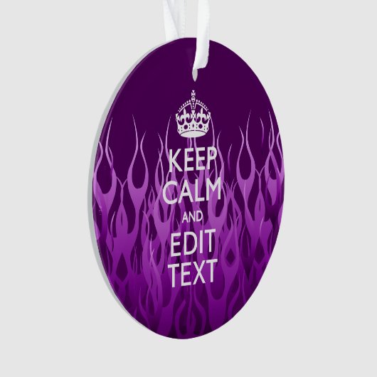 Your texte on Keep Calm Purple Racing Flames Decor (devant)