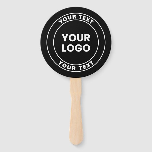 Your Uploaded Logo + Bold Circular Text  Handwaaier (Voorkant)