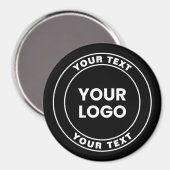 Your Uploaded Logo + Bold Circular Text  Magneet (Voorkant / Achterkant)
