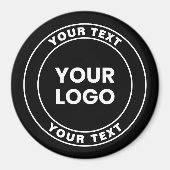 Your Uploaded Logo + Bold Circular Text  Magneet (Voorkant)