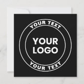 Your Uploaded Logo + Bold Circular Text  Notitiekaartje (Voorkant)