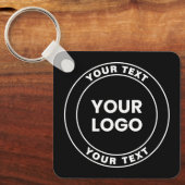 Your Uploaded Logo + Bold Circular Text  Sleutelhanger (Voorkant)